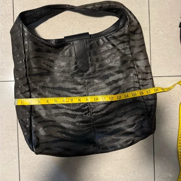 Roberto Cavalli Black Laser Cut Zebra Print Hobo Bag - Picture 7 of 8